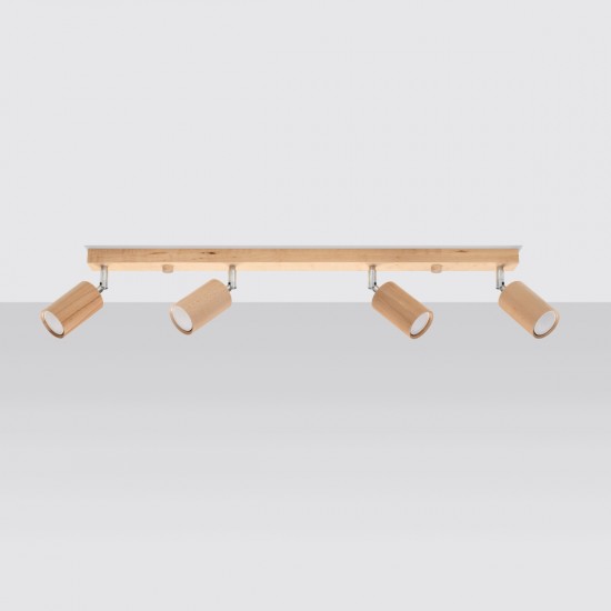 Ceiling lamp BERG 4 natural wood