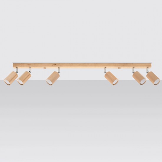 Ceiling lamp BERG 6 natural wood