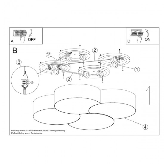 Ceiling lamp CIRCLE 4 white