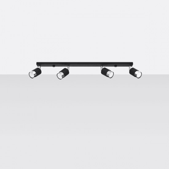 Ceiling lamp NERO 4 black/chrome
