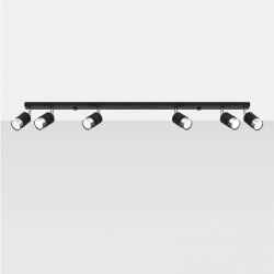 Ceiling lamp NERO 6 black/chrome