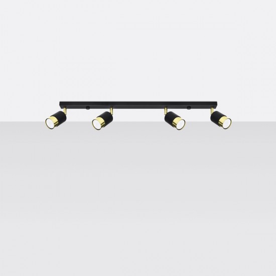 Ceiling lamp NERO 4 black/golden