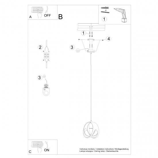 Pendant lamp TULOS 1 white