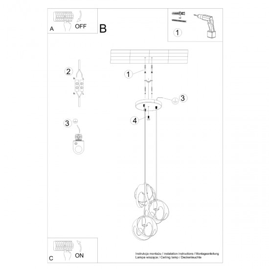 Pendant lamp TULOS 3P white