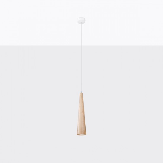 Pendant lamp SULA 1 natural wood