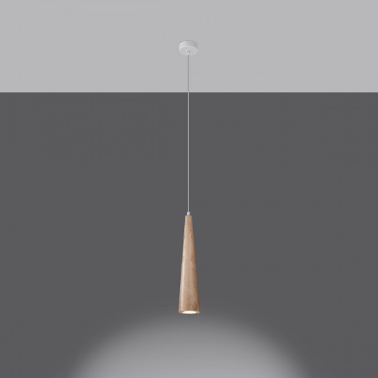 Pendant lamp SULA 1 natural wood