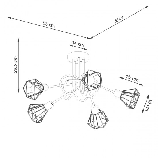 Chandelier ARTEMIS 5S black Chandelier ARTEMIS 5S black