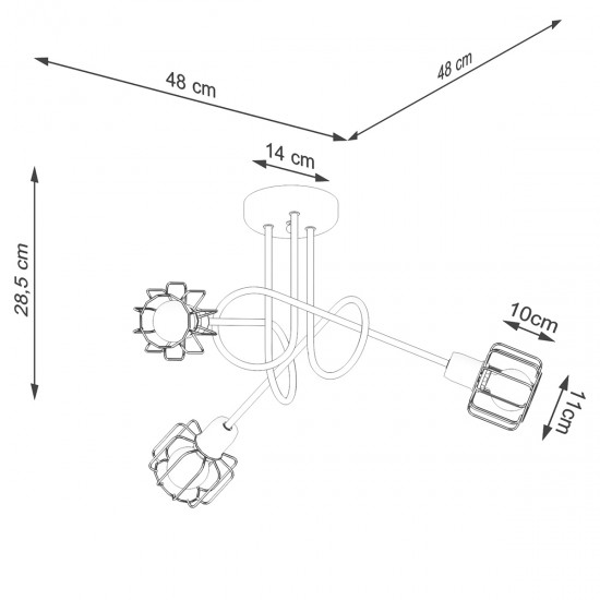 Chandelier BELUCI 3S black Chandelier BELUCI 3S black