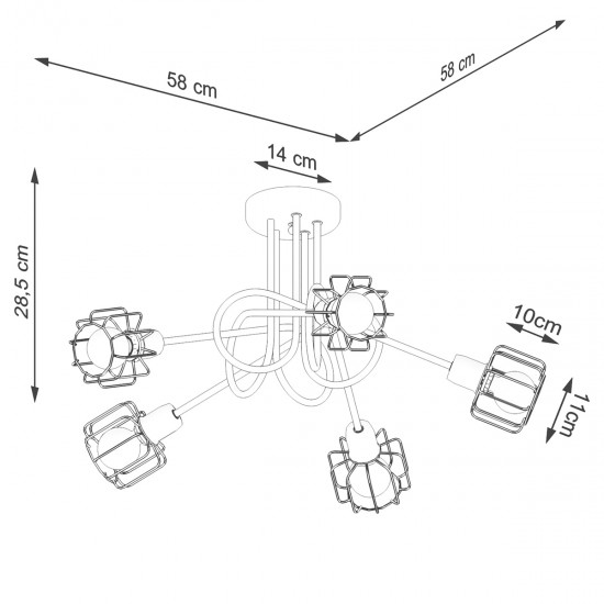 Chandelier BELUCI 5S black Chandelier BELUCI 5S black