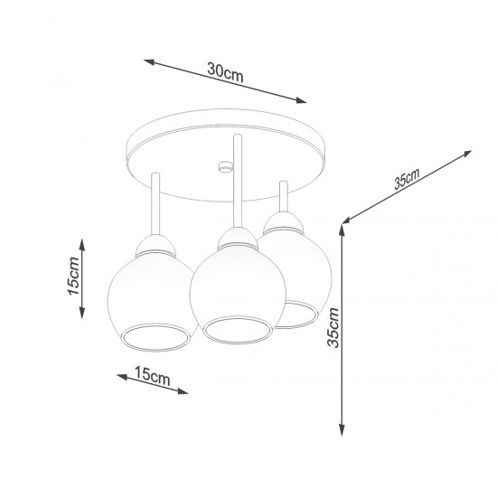 Chandelier ALINO 3 black Chandelier ALINO 3 black