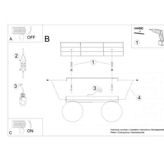 Ceiling lamp YOLI 2 white
