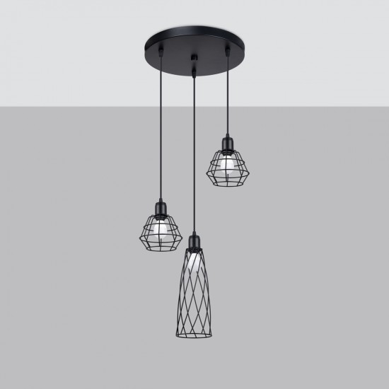 Pendant lamp SUBA 3P black