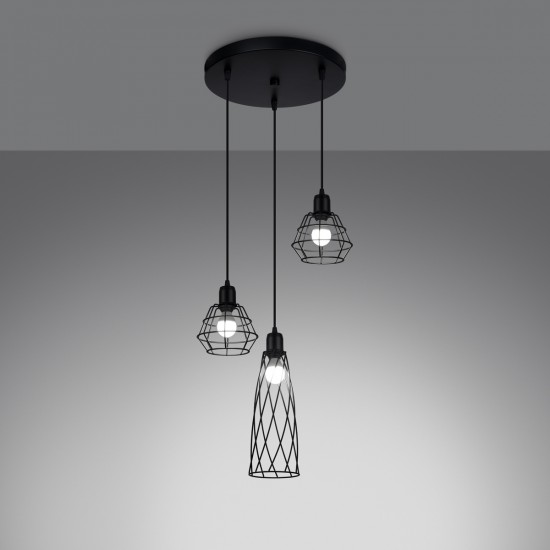 Pendant lamp SUBA 3P black