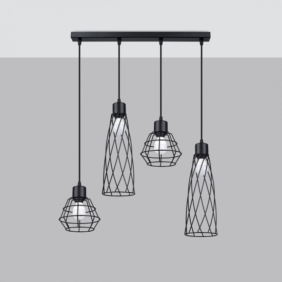 Pendant lamp SUBA 4L black