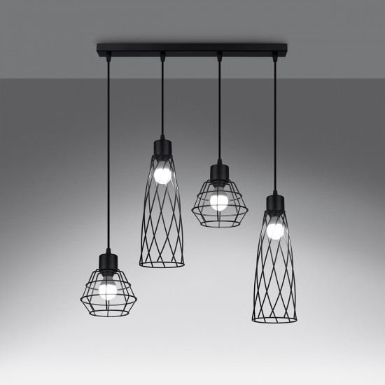Pendant lamp SUBA 4L black