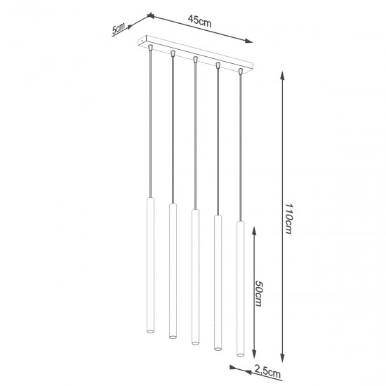 Pendant lamp PASTELO 5L  gold