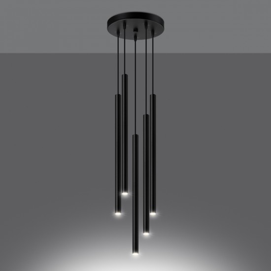 Pendant lamp PASTELO 5P black