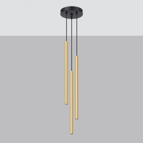 Pendant lamp PASTELO 3P polished gold