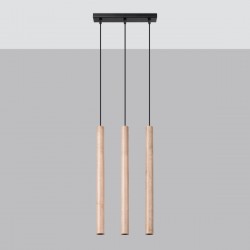 Pendant lamp PASTELO 3L wood