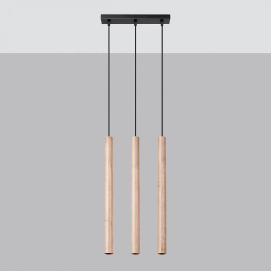 Pendant lamp PASTELO 3L wood