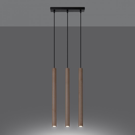 Pendant lamp PASTELO 3L wood