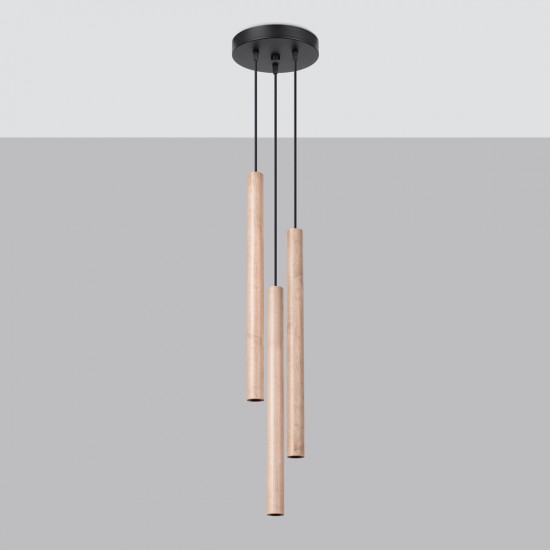 Pendant lamp PASTELO 3P wood