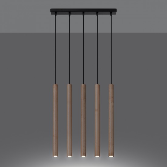 Pendant lamp PASTELO 5L wood