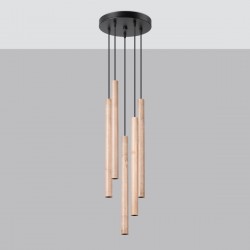 Pendant lamp PASTELO 5P wood