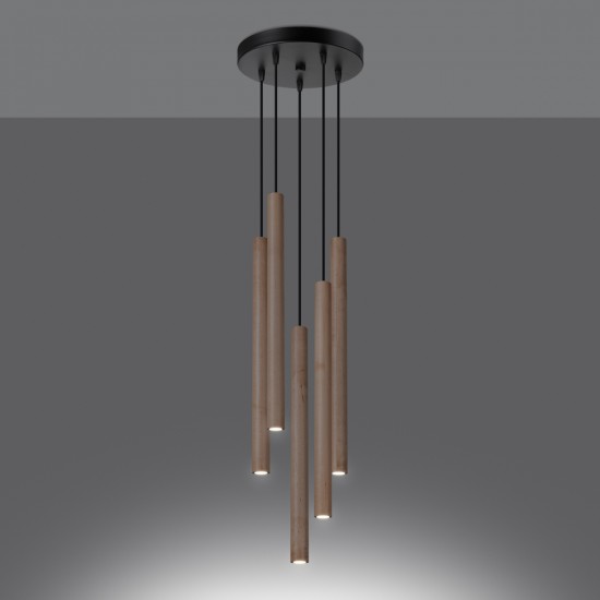 Pendant lamp PASTELO 5P wood