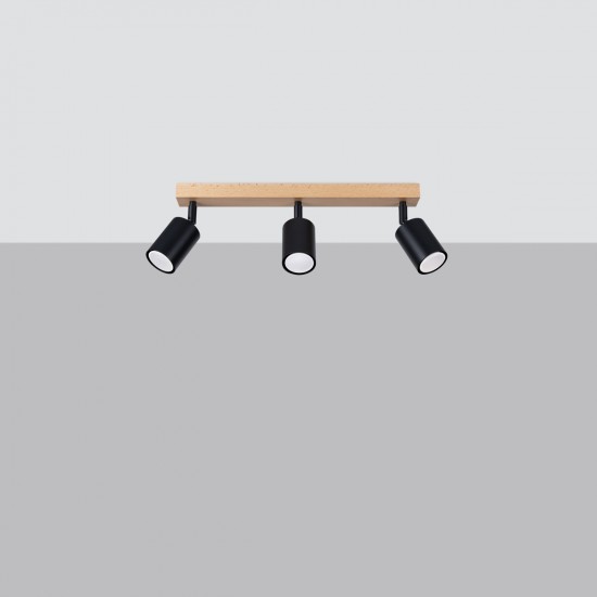Ceiling lamp VERDO 3L black