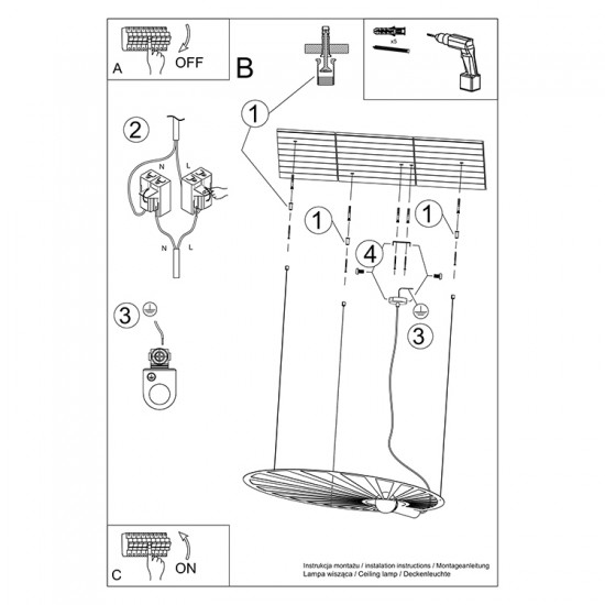 Pendant lamp LEHDET golden