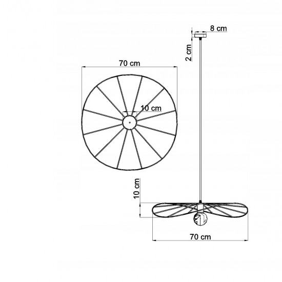 Pendant lamp ESKOLA 70 black