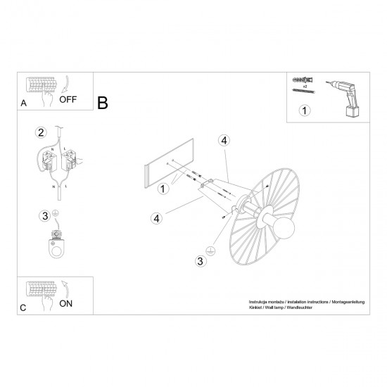 Wall lamp / Ceiling lamp SIRKEL 60 black Wall lamp / Ceiling lamp SIRKEL 60 black