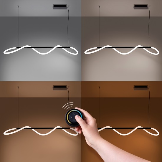 Pendant lamp GALAKSE 148 black LED 2700-6500K